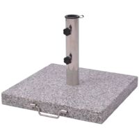 Vidaxl – Pied de parasol en granit poli 29 kg – Tube et poignée en acier inoxydable – Adaptateurs pour mât Ø 38/48 mm – Pour parasols jusqu'à 3m