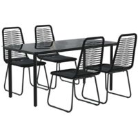 vidaXL 5 Piece Garden Dining Set Black