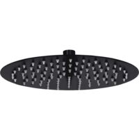 Pomme de douche pluie Acier inoxydable 25 cm Ronde Noir vidaXL