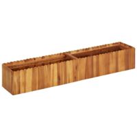 Vidaxl – Carré potager en bois d'acacia 150x30x25 cm – Résistant aux intempéries – Fond à lattes pour drainage – Assemblage facile
