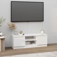 Meuble TV avec porte Blanc 102x30x36 cm vidaXL
