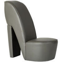vidaXL Chaise en forme de chaussure à talon haut Gris Similicuir