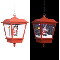 Vidaxl – Lampe suspendue de Noël LED Père Noël rouge 27x27x45 cm – Fonction neige intégrée – Alimentation USB – Décoration festive durable