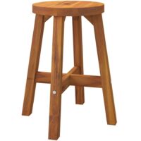 Tabouret En Bois Massif Naturel 40x28 Cm - Charge 120 Kg - Style Campagne, Idéal Enfant Ou Support Plante