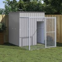 Vidaxl â Poulailler avec enclos pour 6 poules â Acier galvanisĂ© â Dimensions 165x251x181 cm â Conception grillagĂ©e pour ventilation