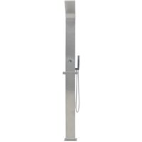 Vidaxl – Douche extérieure incurvée en acier inoxydable – 2 fonctions : pluie et pomme de douche manuelle – Facile à assembler – Accessoires de montage inclus
