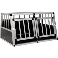 Vidaxl – Caisse de transport pour chien 89x69x50 cm – Aluminium et MDF – 2 portes – Raccords d'angle en plastique – Légère et facile à transporter