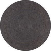 Tapis fait à la main Jute Rond 120 cm Gris foncé vidaXL