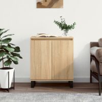Vidaxl – Buffet en bois d'ingénierie 60x35x70 cm – Résistant à l'humidité – Grand espace de rangement – Pieds en fer pour stabilité