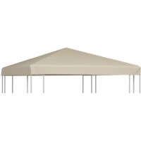 Vidaxl – Toile de toit de belvédère 3x3 m – Tissu polyester 310 g/m² – Résistante à l'eau – Coins renforcés pour durabilité