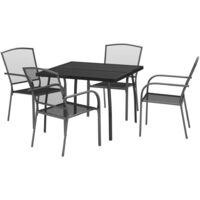 vidaXL 5 Piece Garden Dining Set Anthracite Steel