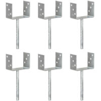 Piquets de clôture 6 pcs Argenté 14x6x30 cm Acier galvanisé