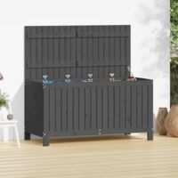 vidaXL Garden Storage Box Grey 121x55x64 cm Solid Wood Pine