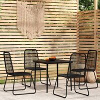 vidaXL 5 Piece Garden Dining Set Black (313112+318749)