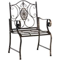 CLP – Chaise de jardin en fer bronze – Confortable avec assise 55x43cm – Hauteur 94cm – Revêtement par poudrage pour durabilité