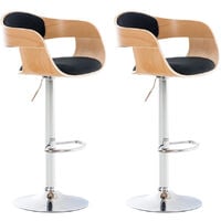 Set 2 tabourets de cuisine Kingston en tissu natura / noir