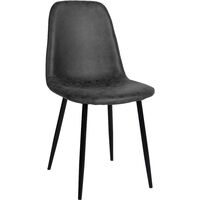 Chaise de cuisine napier rembourrée noire, écot vintage