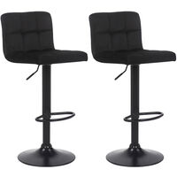 CLP – Lot de 2 tabourets de bar Feni en velours – Hauteur d'assise 75cm – Style industriel et scandinave – Confort et robustesse