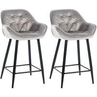 Ensemble de 2 tabourets de bar Gibson Grigio, velours