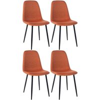 CLP – Set de 4 chaises de salle à manger Napier – Rembourrage confortable – Structure métal noir – Charge max 150 kg – Pour cuisine et salon