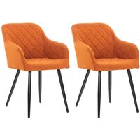 CLP – Lot de 2 chaises de salle à manger Shila – Tissu velours noir – Accoudoirs intégrés – Hauteur d'assise 50 cm – Design rétro chic
