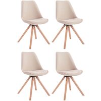 4er Set Besucherstuhl Toulouse Stoff Square Natura