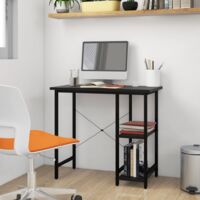 Vidaxl – Bureau d'ordinateur noir 80x40x72 cm – MDF et métal – Style industriel – Grand espace de travail – Compact et stable