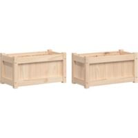 Jardinières 2 pcs bois de pin massif