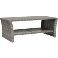 vidaXL Coffee Table Grey 100x50x40 cm Poly Rattan