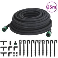 Tuyau d'arrosage de jardin noir 0,6" 25 m caoutchouc