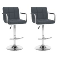 vidaXL Bar Stools 2 pcs Grey Faux Leather