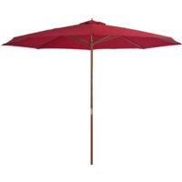 vidaXL Parasol d'extérieur avec mât en bois 350 cm Bordeaux