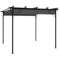 Vidaxl – Pergola rétractable anthracite 3x3 m – Acier 180 g/m² – Résistante aux intempéries – Idéale pour terrasses et jardins
