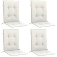 Coussins de chaise à dossier bas lot de 4 crème mélangé tissu vidaXL
