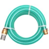 Tuyau d'aspiration avec raccords en laiton 15 m 25 mm Vert