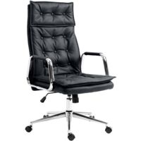 Chaise de bureau Sotira en cuir véritable Noir