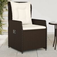 vidaXL Reclining Garden Chairs 2 pcs Brown Poly Rattan
