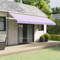 vidaXL Replacement Fabric for Awning Valance Blue and White Stripe 5 m