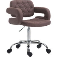 Tabouret de travail en conception de tissu Chesterfield Tool Bureau avec différentes roues de couleurs Couleur : marron