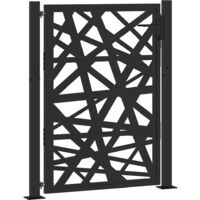 vidaXL Portail de jardin noir 105x130 cm acier conception de lumière