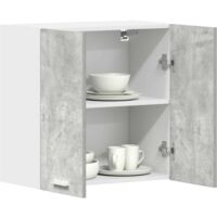 Vidaxl – Armoire murale cuisine gris béton 60x31x60 cm – Bois composite résistant à l'humidité – Rangement optimisé pour ustensiles et vaisselle