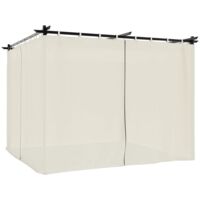 vidaXL Gazebo with Curtains Cream 3x3 m Steel