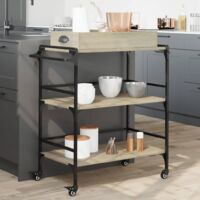 vidaXL Kitchen Trolley Sonoma Oak 81,5x41x92,5 cm Engineered Wood