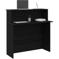 Vidaxl – Bureau de réception noir 100x50x103,5 cm – Bois d'ingénierie durable – Comptoir intégré pour espaces professionnels – Rangement optimisé
