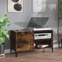 vidaXL Record Cabinet Smoked Oak 84,5x38x48 cm Engineered Wood