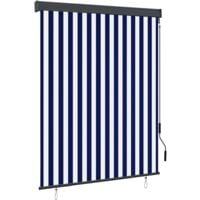 Store roulant d'extérieur 140x250 cm Bleu et blanc