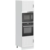 Vidaxl – Armoires à four 2 pcs – Bois d'ingénierie blanc – Compartiment spacieux – Pieds réglables – Design compact pour petites cuisines