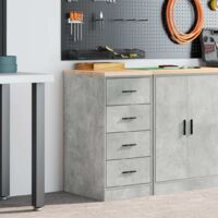 vidaXL Garage Storage Cabinet Concrete Grey 40x51x85 cm Solid Wood Pine