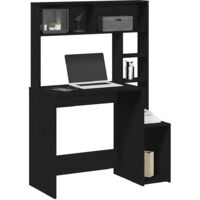 vidaXL Bureau avec étagères noir 100x45x140 cm bois d'ingénierie