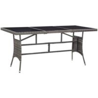 vidaXL Garden Table Grey 170x80x74 cm Poly Rattan